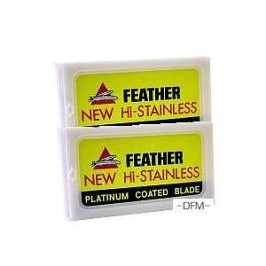  Feather Hi Stainless Platinum Double Edge Razor Blades 20 