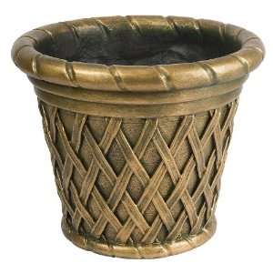  Prestige Fiberglass Basket Planter 22 in Bronze Color 
