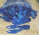 50 Pk Bulk Bass Plastics 3 1/4 Chunk Trailer Black Blue Fleck Worms 
