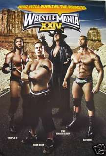 WRESTLEMANIA XXIV SURVIVAL POSTER   WWE WRESTLING  