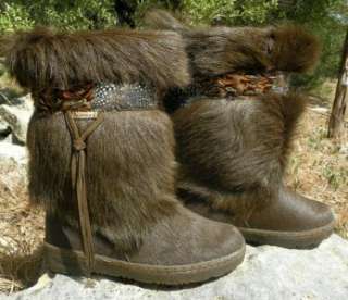   FUR Winter Sheepskin ApresSki Mukluk Boots Maple 795240033306  