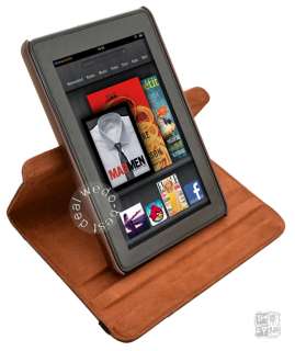   Leather Case Cover Stand Brown for  Kindle Fire 7 Tablet  