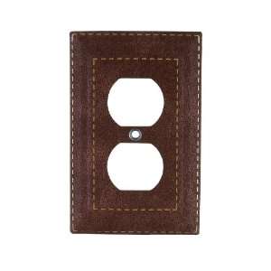   51992 Stitched Leather Duplex Receptacle Wall Plate