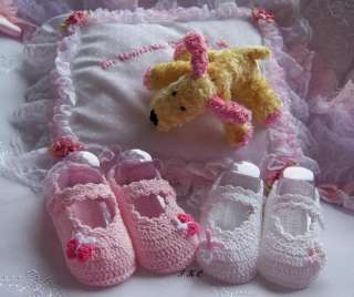 100% COTTON BUTTERFLY SHOES for 0 3m BABY GIRL/REBORN  