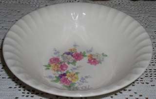 1930s Edwin Knowles Floral & Trellis Pattern Round Vegetable Bowl 