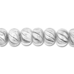  8x12mm Silver Swirled Roundel Beads Arts, Crafts & Sewing