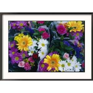 Bouquets of Colorful Flowers for Sale Collections Framed Photographic 