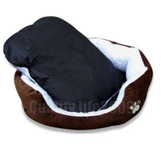 small large coffee cozy soft warm fleece pet bed puppy dog cat mat 