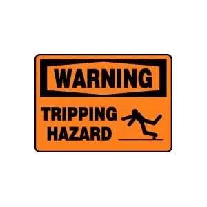 WARNING TRIPPING HAZARD (W/GRAPHIC) 10 x 14 Adhesive Dura Vinyl Sign