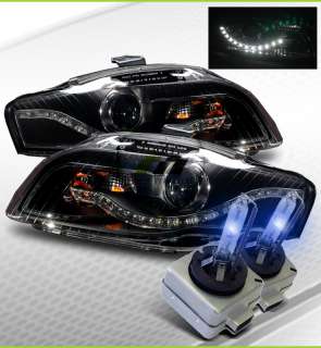 06 08 Audi A4/S4/RS4 (Stock HID) DRL LED Projector Headlights/10000K 