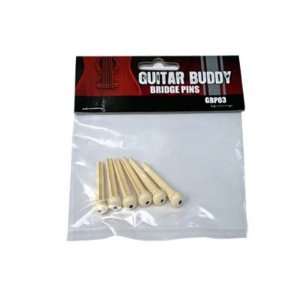  Guitar Buddy Acoustic Guitar Bridge Pins 6 Pack White with 