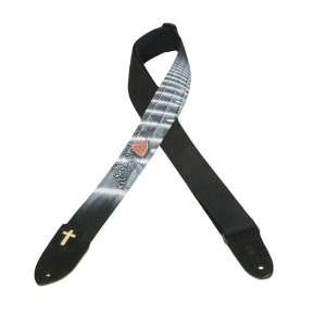 Guitar Strap, MC8PC 001, 2 cotton guitar strap with printed Christian 