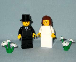 LEGO WEDDING BRUNETTE BRIDE & GROOM MINIFIGURES, NEW  