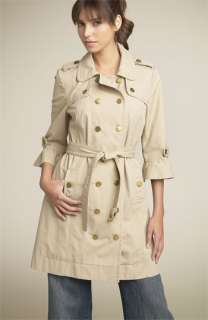 Juicy Couture Cotton Twill Trench Coat with Piping  