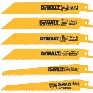 DEWALT DW4856 6 Piece Metal/Woodcutting Reciprocating Saw Blade Set