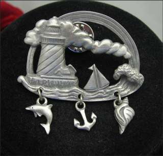 LINDSAY CLAIRE Designs LIGHTHOUSE BROOCH PEWTER PIN  