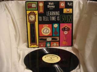Walt Disney Learning To Tell Time Is Fun 1964 LP  