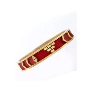  House of Harlow 1960 Gold Aztec Bangle with Red or Black 