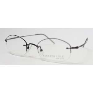 Kenneth Cole New York Ophthalmic Eyewear Gunmetal Oval Rimless Metal 