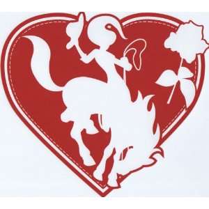    Med Cowgirl Heart Horse Car Trailer Decal Sticker Automotive