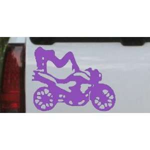  Purple 18in X 13.9in    Sexy Chic Girl Woman on Motorcycle 