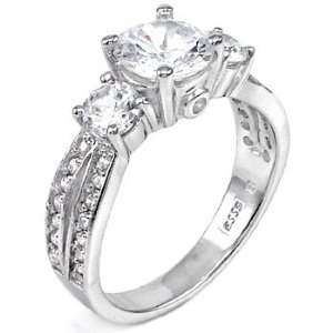  Sterling Silver CZ Promise Engagement Ring Size 5 6 7 8 9 