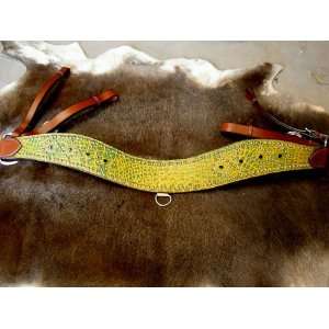  Oil Yellow Gator Roping Roper Saddle Breast Collar 