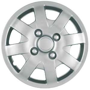    14S 14 Inch Clip On Silver Finish Hubcaps   Pack of 4 Automotive