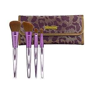 SEPHORA COLLECTION Cheetah Wood Grain Brush Set Color Purple (Quantity 