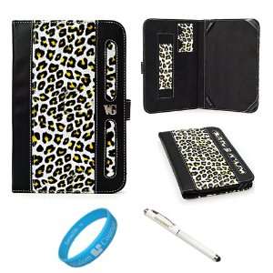  Black and Yellow Leopard Executive Leather Book Style Portfolio 