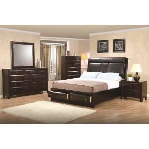   Phoenix 4 Pc Bedroom Set in Deep Cappuccino