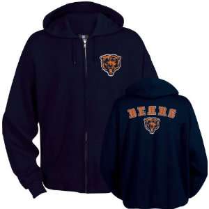  Chicago Bears Navy Touchback II Full Zip Hooded Sweatshirt 