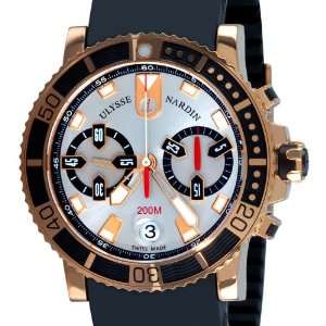 Ulysse Nardin Maxi Marine Diver Chronograph Mens Rose Gold Watch 8006 