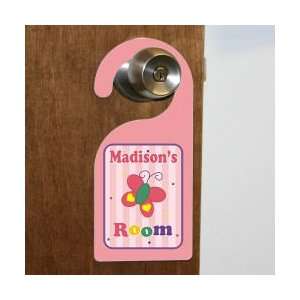    New Baby Beautiful Butterfly Personalized Doorhanger Baby