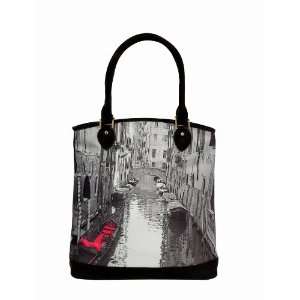  Black White Venice Tote Bag Purse Shoulder Overnight Carry 