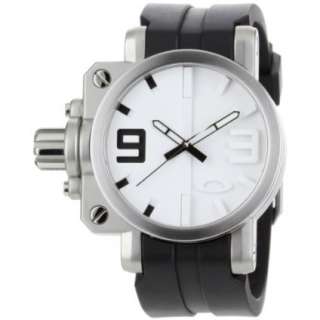 Oakley Mens 10 064 Gearbox Brushed White Dial Watch   designer shoes 