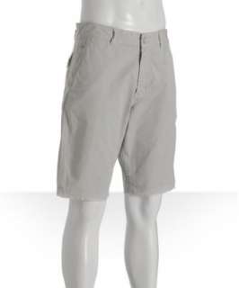 John Varvatos Star USA grey mist cotton twill frayed shorts   