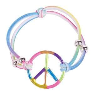   Rainbow Peace Bracelets Girls Party Favors Set of 12 Toys & Games