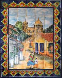 mexican talavera tiles hand painted mosaic tile mural  