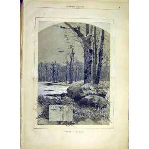  Month Calendar January Sketch Montbard Print 1881