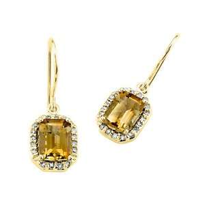 Genuine Citrine Earrings by Effy Collection® in 14 kt Yellow Gold 