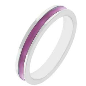   Pink Enamel Eternity Ring in Silvertone Women Jewelry (10) Jewelry