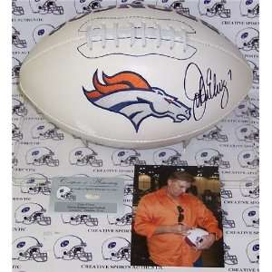  John Elway Autographed/Hand Signed Denver Broncos Logo 