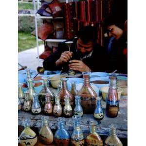  Tourist Shop Selling Handmade Sand Paintings in Bottles, Jordan 