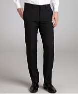 Prada black wool mohair flat front pants style# 319182801