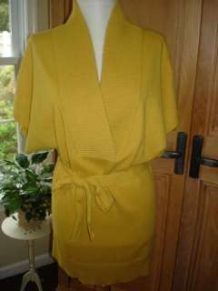 DESIGN HISTORY CASHMERE V Neck Tunic, Mustard Yellow and Fabulous