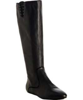 Elie Tahari black leather Verona flat boots  