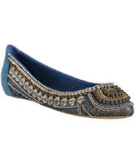 Jeffrey Campbell blue embellished suede Indian flats   up to 