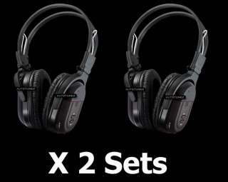 2X WIRELESS IR CORDLESS Dual Channel Stereo Headphones  