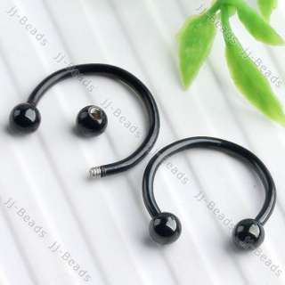   Black Stainless Steel Nose Ring Stud Body Piercing Hoop Huggie Jewelry